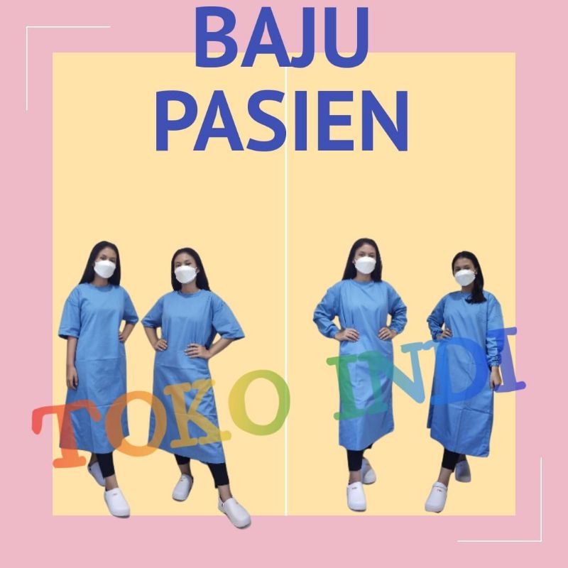 Baju Pasien Dewasa/Seragam Pasien/Seragam Rumah Sakit/Baju Pasien Dewasa Lengan Panjang/Pendek