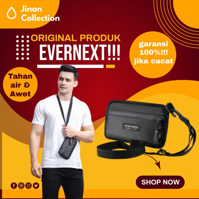 Bergaransi tas selempang hp pria wanita sling phone tas leher gantungan hp airuz - Hitam