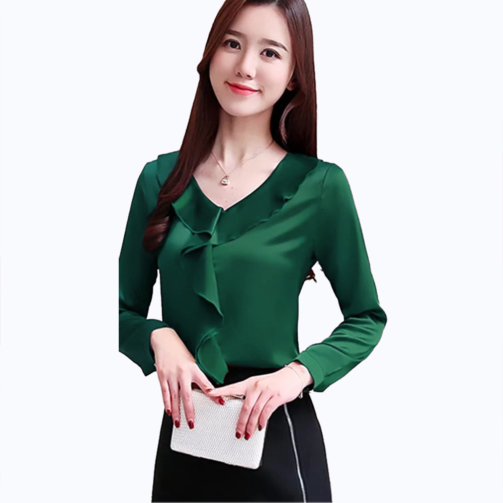 Blouse Lengan panjang Wanita Gaya Korea variasi rampel Model Terbaru - XSHOP Haneul