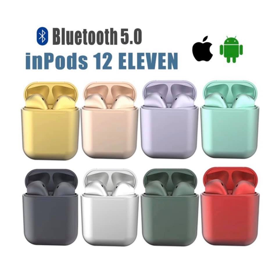 [READY] Inpods 12 Pro ELEVEN i12 TWS Headset Earphone Wireless Bluetooth 5.0 Warna Metalik HiFi