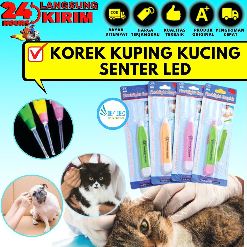 KOREK KUPING Kucing Senter LED Pembersih Telinga Kucing Anjing Kelinci Lampu LED FEFARM