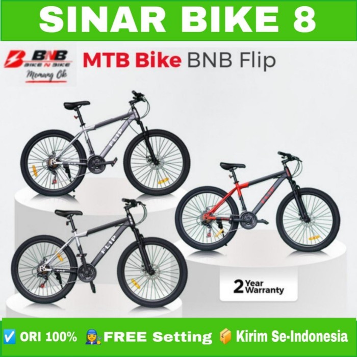 Sepeda Gunung Ukuran 26 Inch MTB BNB FLIP 3 x 8 Speed Rem Cakram