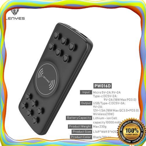 Powerbank Lenyes Pw016D 10000Mah Wireless Fast Charging Qc 3 0 Pd Slim Real Capacity Original