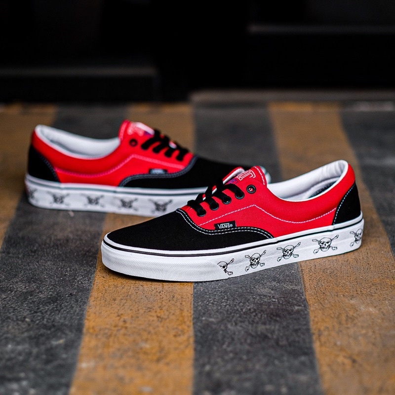 VANS ERA NEW VARSITY “BLACK/HIGH RISK RED” ORIGINAL 100%