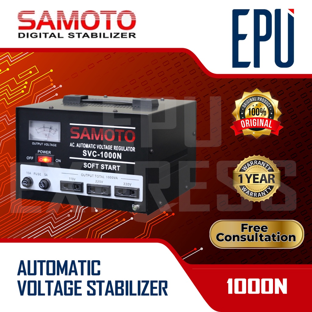 Stabilizer Samoto stabiliser 1000 VA Stavol Listrik SMT Svc Avr 1000N