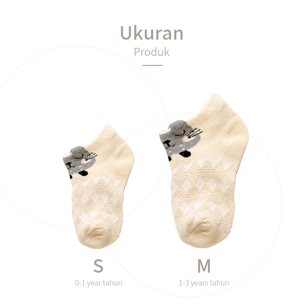 Aikoky Kaos kaki bayi anti slip motif hewan/Kaus kaki bayi karakter lucu 0-3 tahun