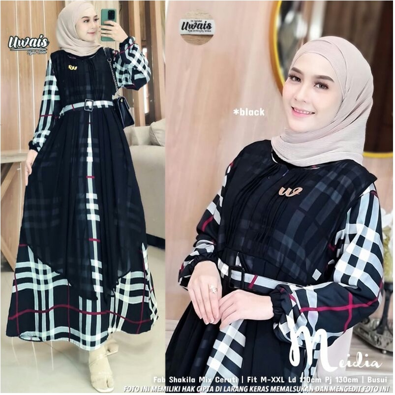 (COD) Meidia Maxy - Baju Gamis Terbaru Terkini