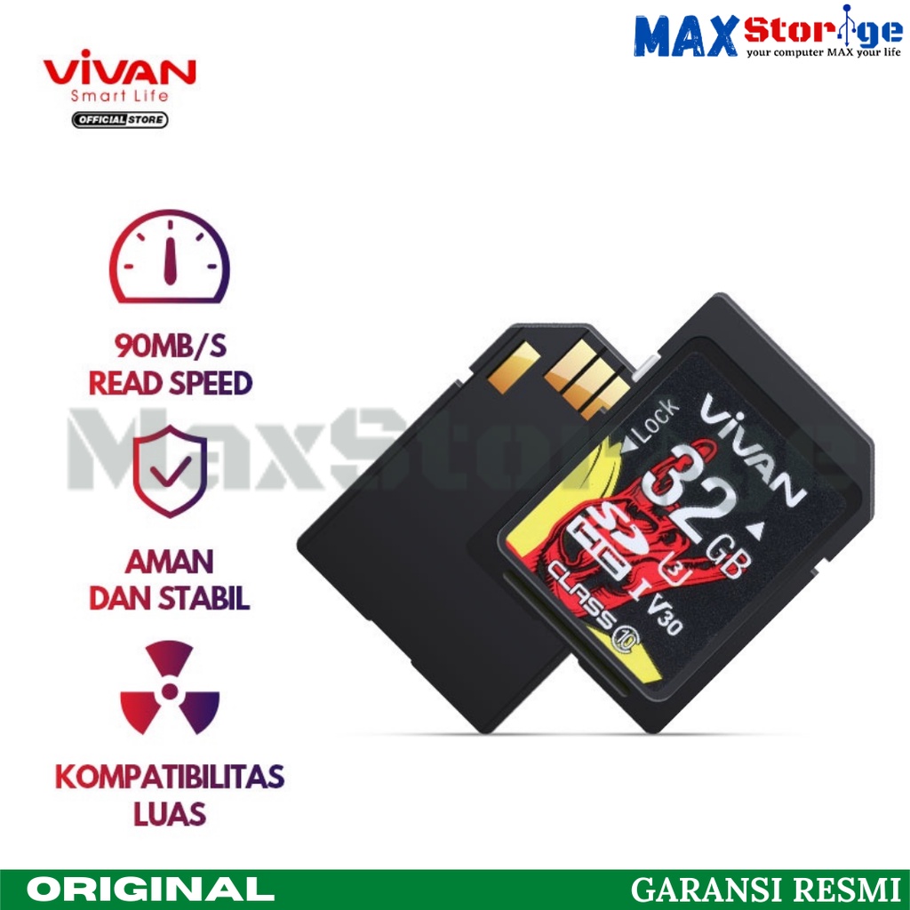 VIVAN SD CARD 32GB VS32 KARTU MEMORI ORIGINAL GARANSI RESMI