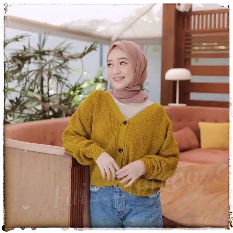 CROP CARDI RAJUT OVERSIZED 7 GATE TEBAL/CARDIGAN RAJUT WANITA STORE09 MURAH