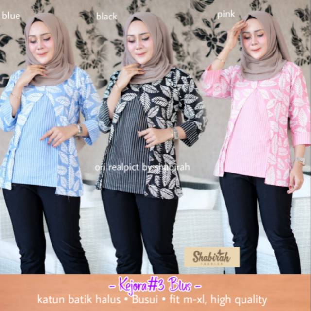 Sale - ATASAN BATIK SOLO KEJORA#3 BLUS - BAJU ATASAN REMAJA ANAK MAHASASISWA MODEL CARDIGAN KEKINAN