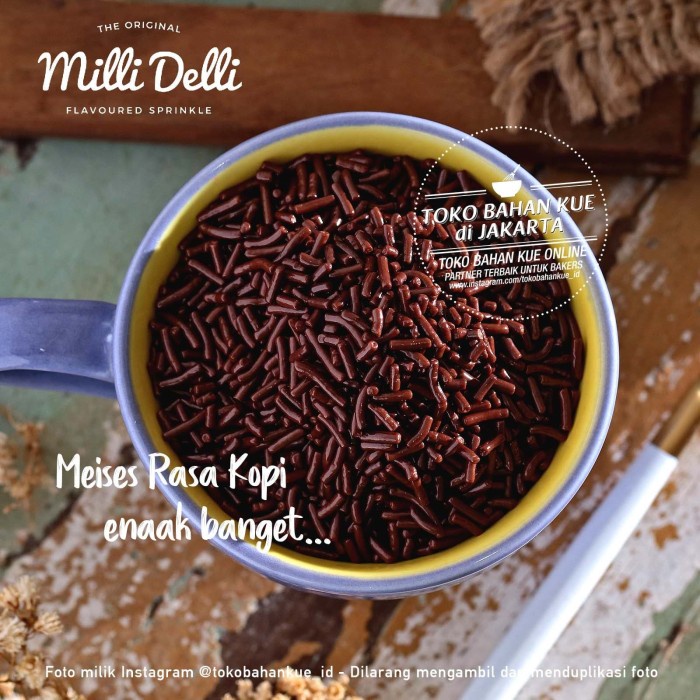 

Milli Delli Premium Meises COFFEE 1kg Meises Rasa Kopi Sprinkle Cake