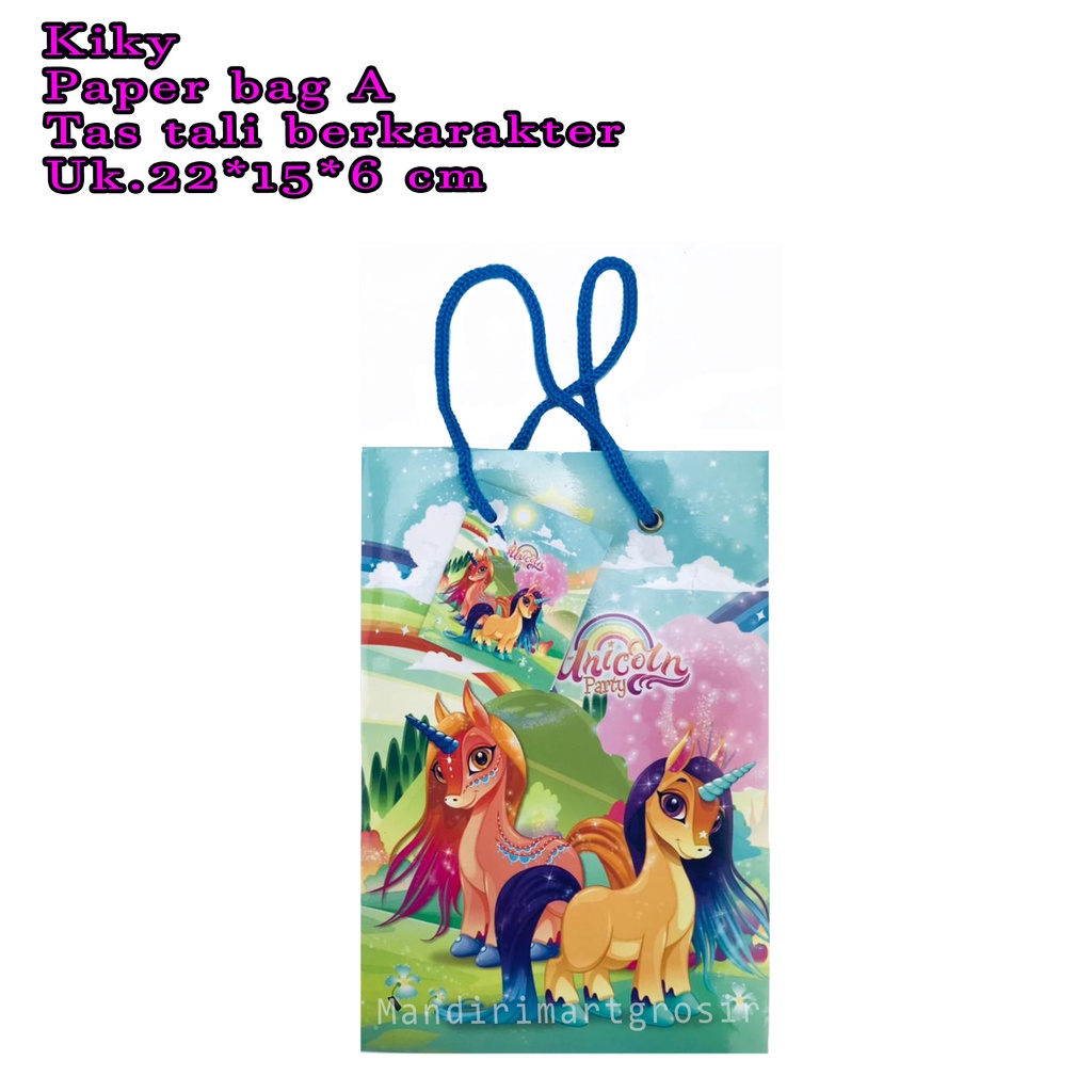 Kiky * Paper bag A * Tas berkarakter * Tas tali motif * Uk 22*15*6