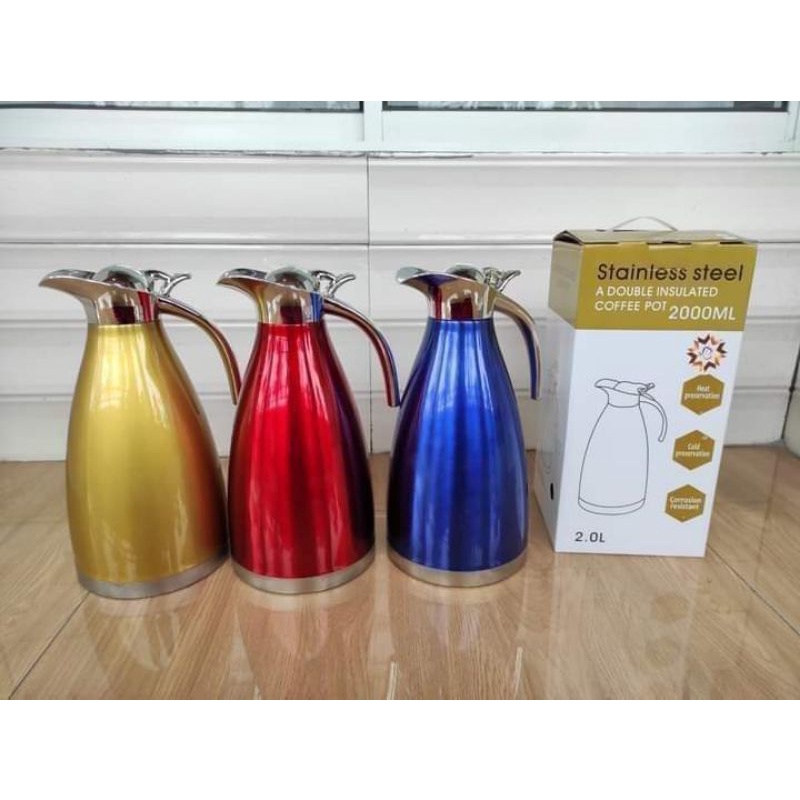 [BISA COD] TERMOS TEKO ALADIN / termos Shabby Kettle / Teko Air panas Stainless Steel 2Liter