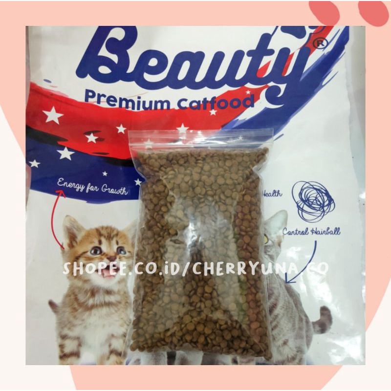 Makanan Kucing Beauty Premium Kitten &amp; Adult Cats 1Kg/500Gr