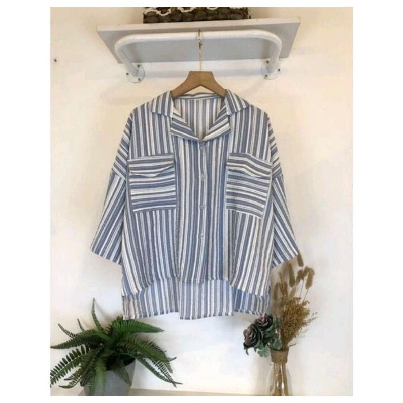 MAIKO SHIRT - KEMEJA SALUR OVERSIZE POCKET