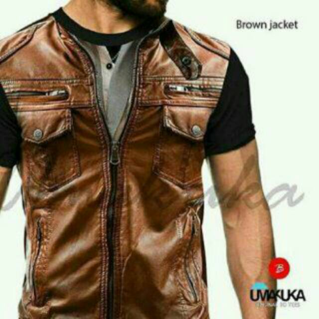 Kaos full print 3D Brown jaket