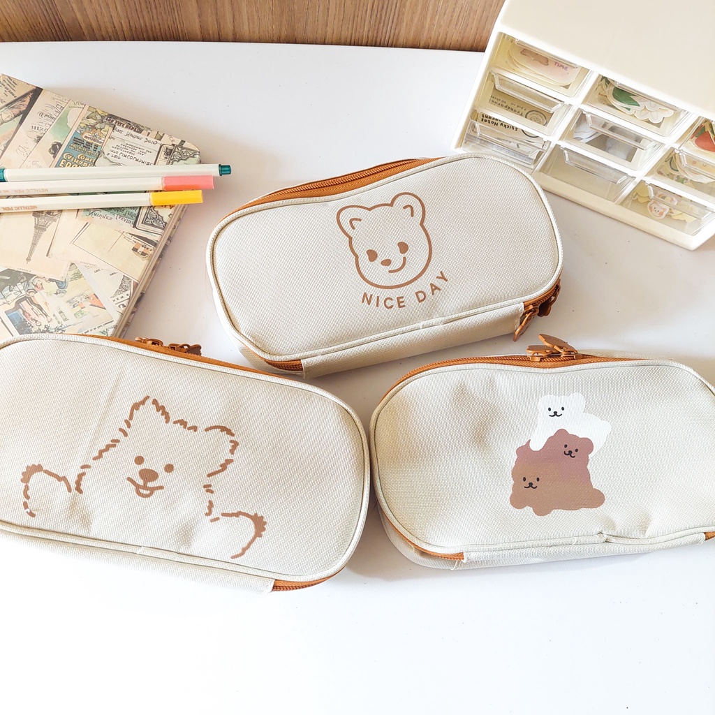 

Kotak Pensil Kanvas - Pouch Canvas Besar Motif Beruang