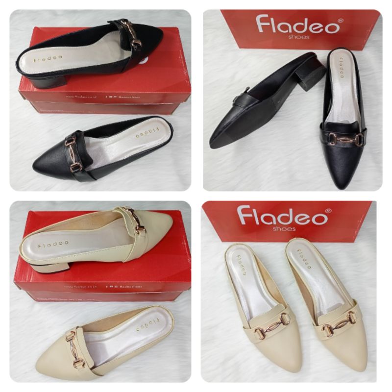 sepatu wanita fladeo original-Flatshoes Fladeo terbaru kekinian-sepatu kantor casual-sepatu kulit
