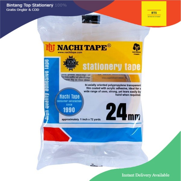 

[BTS] Solasi Isolasi Selotip Solatip NACHI TAPE 24MM ISI 6 ROL