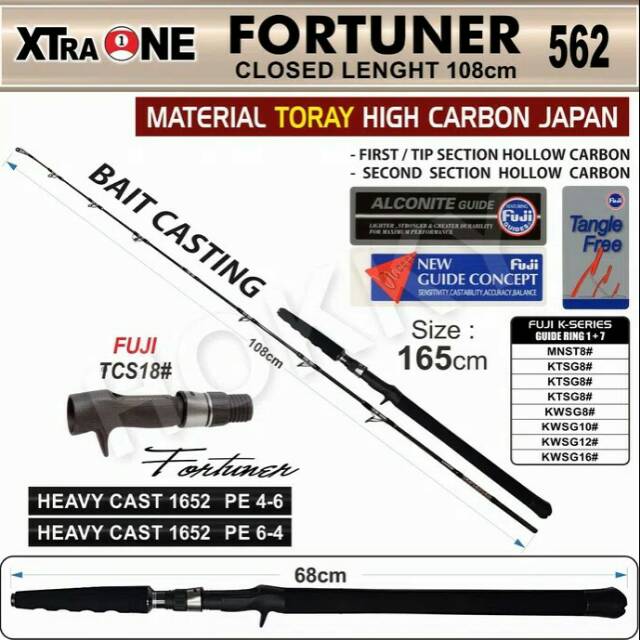 Joran xtra one FORTUNER 562 pe 4-6/joran pancing /joran xtra one k/joran /stik pancing