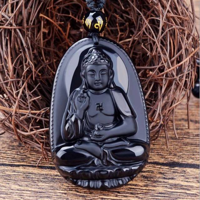 KALUNG BATU BLACK OBSIDIAN ASLI BUDDHA