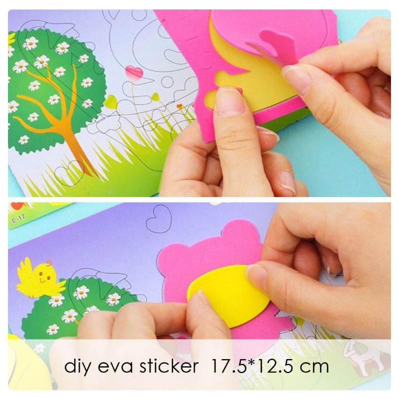 Small DIY Eva Sticker 17.5 x 12.5cm Menempel Kolase Eva Stiker Prakarya Anak Kerajinan Tangan Tempel