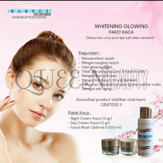 Paket Cream Pemutih Wajah PAKET GLOWING KACA / Perawatan Wajah / SKINCARE ELBYCI