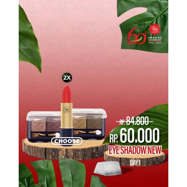 Paket 2 Viva Eyeshadow Duo New No.11 2 Eyeshadow Duo New No.12 2 Lipstick Viva