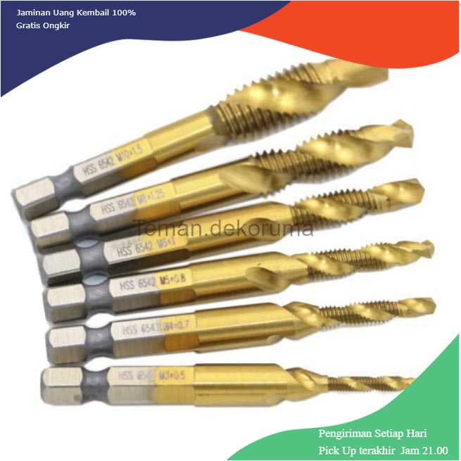 TD-DFA WALFRONT Mata Bor Drill Bit Countersink HSS M3-M10 6 PCS