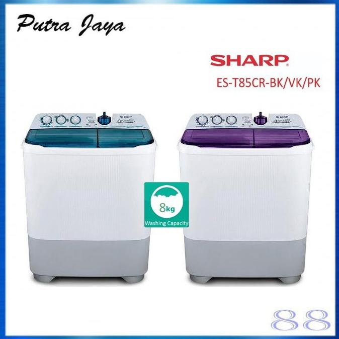 SHARP Mesin Cuci 2 Tabung - ES-T85CR-BK/VK/PK / EST85CR / 85CR Termurah