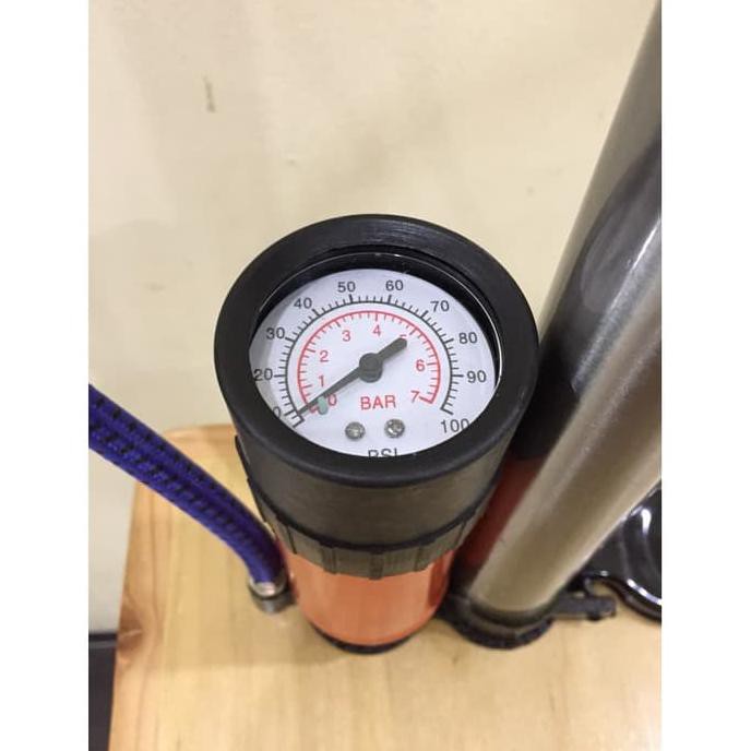 Pompa Ban Sepeda Motor Mobil Bola Model Tabung Meter Manual Werkline Karjasen35 Kualitas Baik