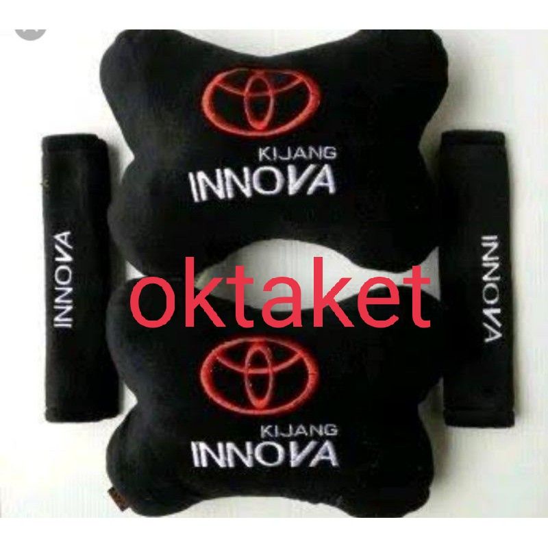 bantal 2 in 1 mobil Innova headrest car  set