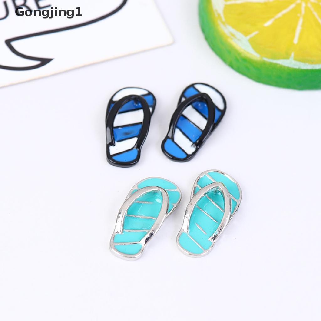 Gongjing1 1 Pasang Miniatur Sandal Selop Kamar Mandi / Ruang Tamu Untuk Aksesoris Rumah Boneka 1: 12