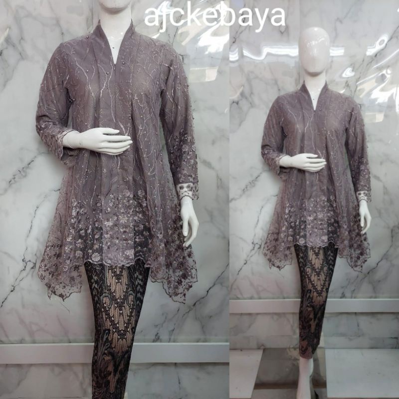 kebaya/Kebaya Kartini Tunik/ Tunik tulle / Kebaya Modern/Kebaya Busui/Set Kebaya Tunik