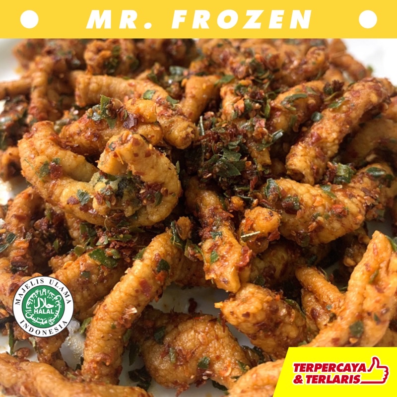 

2Xbtygneal Sakha Snack ) 250 Gr Keripik Usus Bumbu Basah Daun Jeruk Kripsus Kriuk Kiloan Bumbu