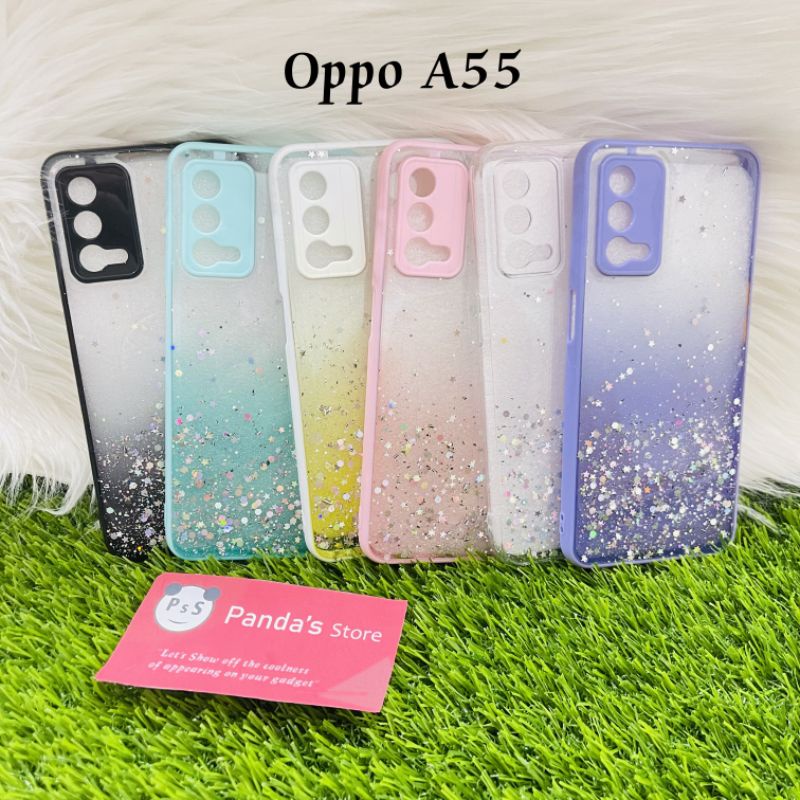 Glitter Case Oppo A55 Funny Color Dengan Pelindung Kamera (PsS)