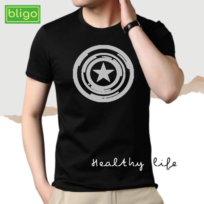 Kaos Pria Distro / Kaos Marvel Original / Kaos Marvel Dewasa - Black, M