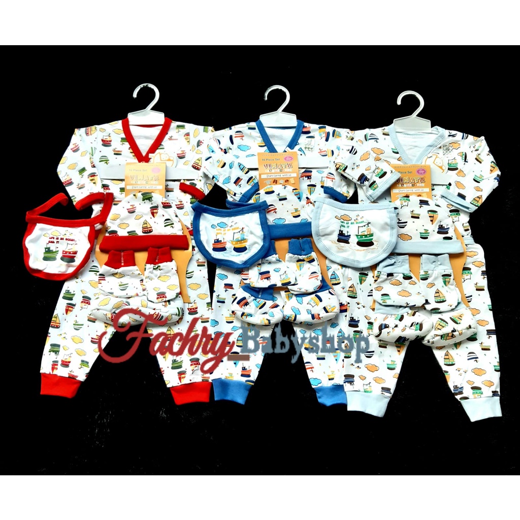 Baju Bayi Setelan Yobel Panjang Set Celana Topi Sarung Tangan Kaki