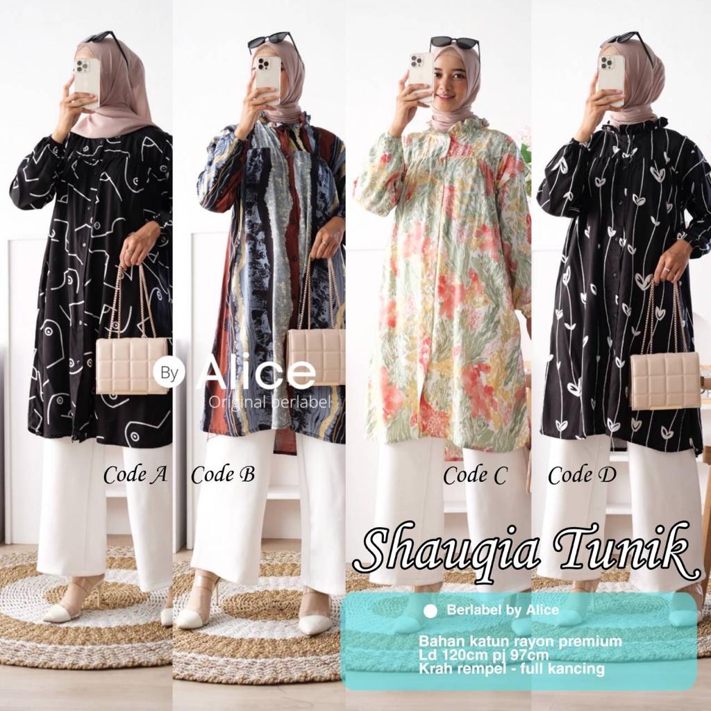 SHAUQIA TUNIK / 18.7 / BAHAN KATUN RAYON PREMIUM / LD 120 CM / PB 97 CM / ALLSIZE KEMEJA / ALICE