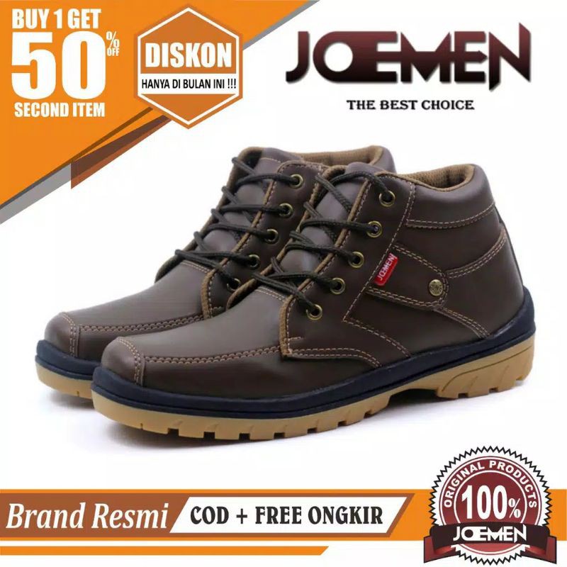 SEPATU KULIT PRIA BOOT JOEMEN ORIGINAL IMPORT TRENDI FASHION