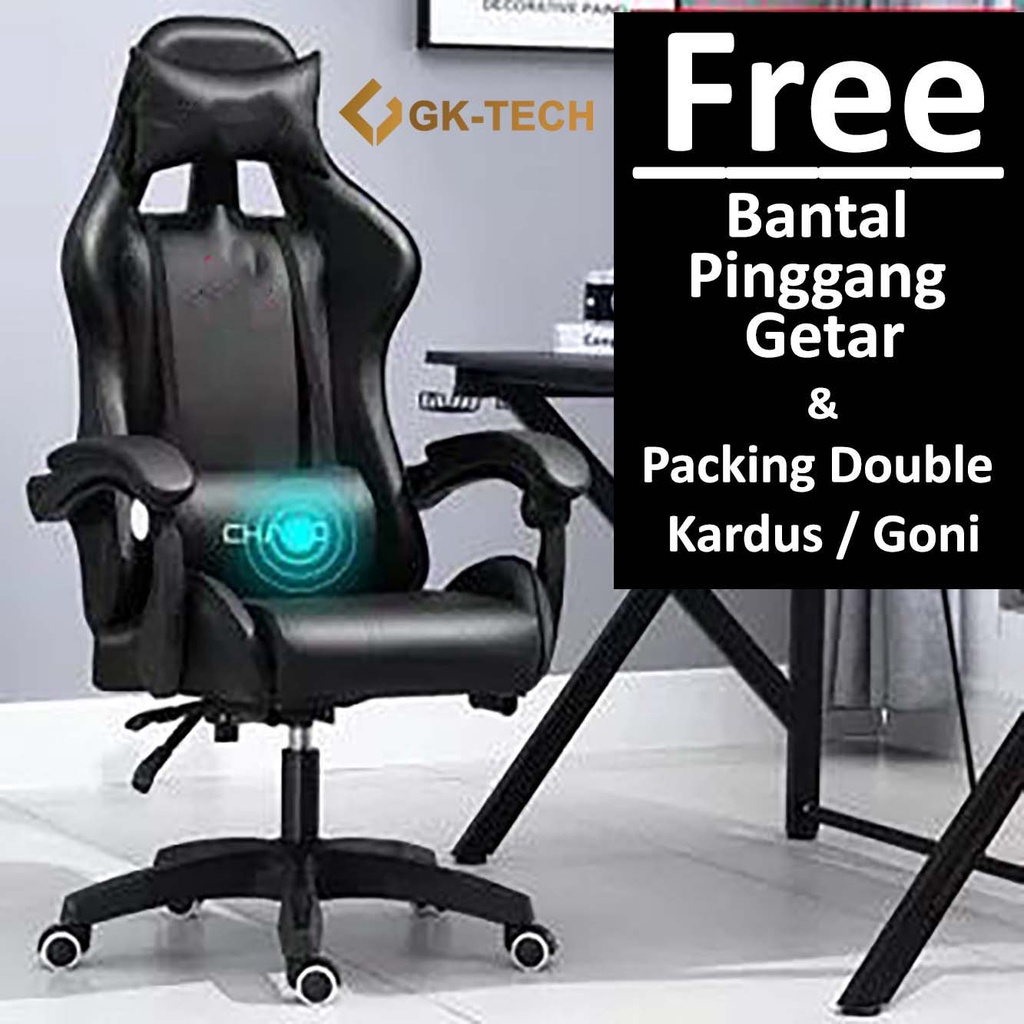 Kursi Gaming Gamers Chaho Gaming Chair Kursi Gaming Hidraulik Hidrolik Kursi Main Game Kursi Gaming Pink Melody Biru Melody-Hitam Tanpa Footrest