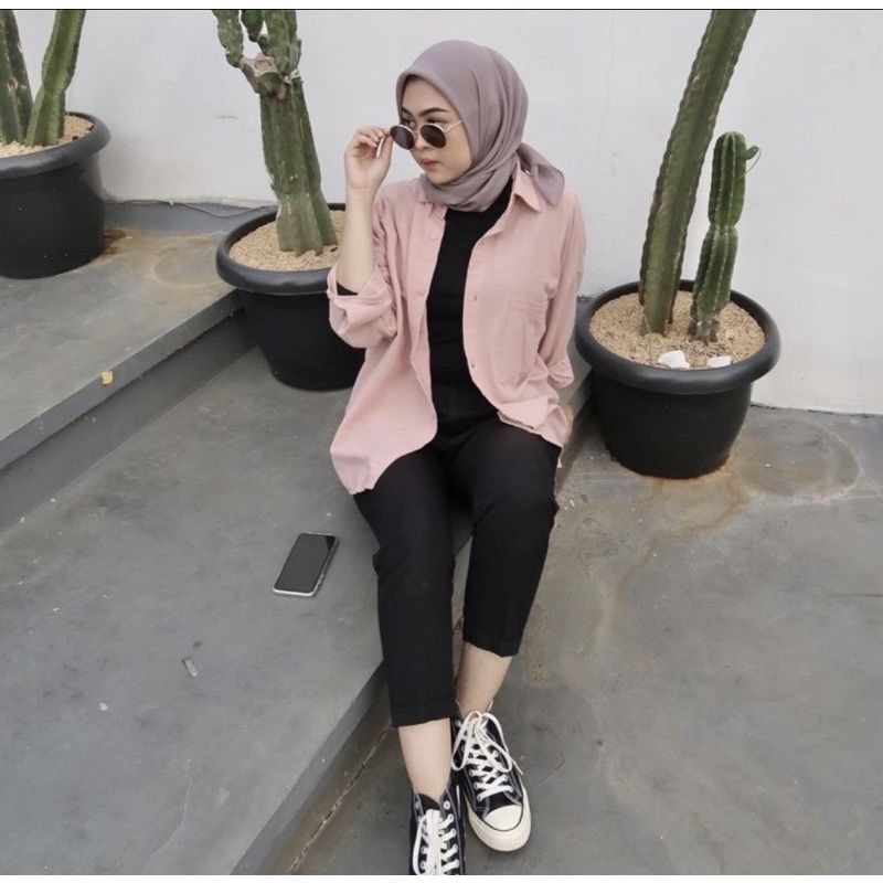 Olivia Shirt | Kemeja Oversize Wanita Linen - Oversized Shirt Pocket