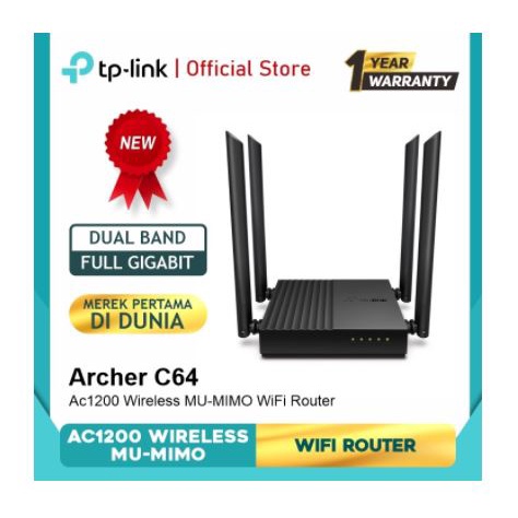 Wireless wifi router tp-link 1267Mbps gigabit rj45 lan dual band 4 antenna access point IPv6 IPTV WPA3 cloud ac1200 archer c-64 c64