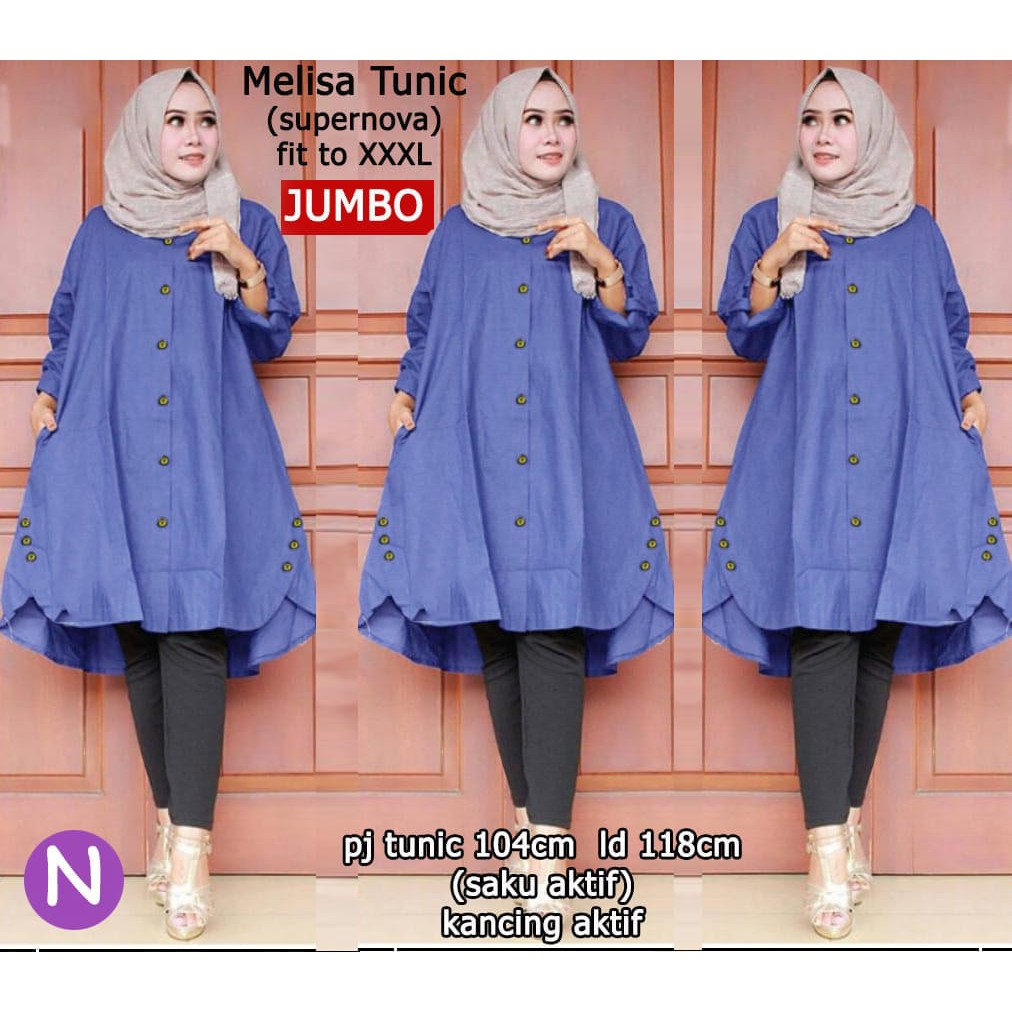 Stellashoopie Tunik  MELISA JUMBO  Baju  Wanita ukuran XXL 