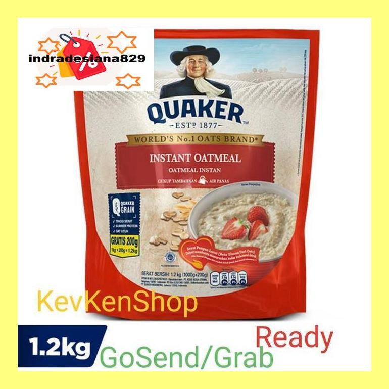 

Sf504Nind Quaker Oat Instant Oatmeal Sereal 1200 Gram Merah 1,2 Kg Bpom Ri Ind504Sm