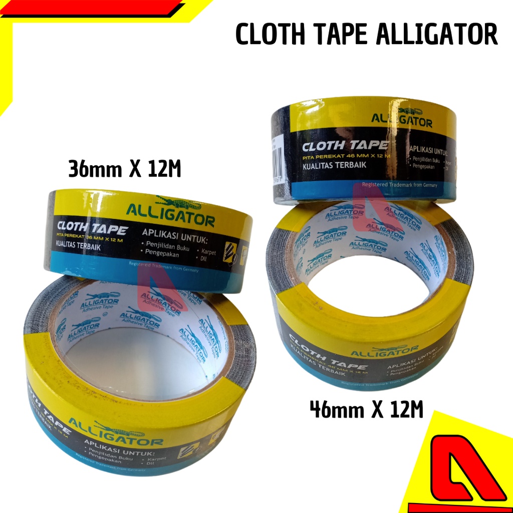 

ALLIGATOR CLOTH TAPE HITAM ALLIGATOR 36MM 46MM / LAKBAN HITAM ALLIGATOR