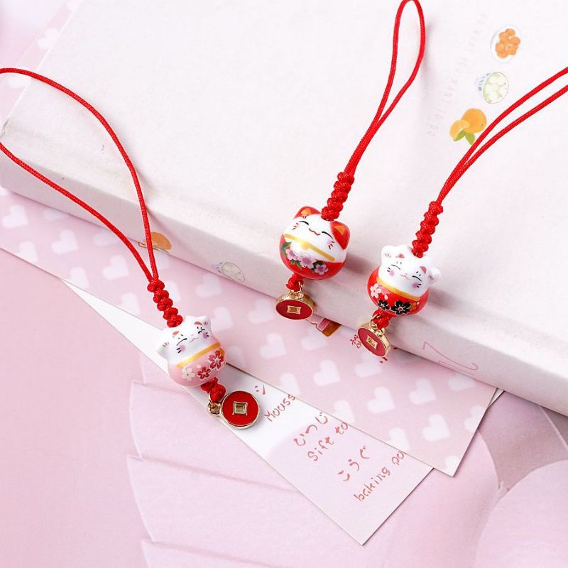 ACC Market88 Gantungan lucky cat maneki neko gantungan kunci dan handphone hp kucing hoki