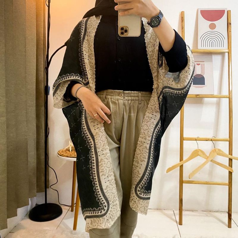 COD OUTER SCARF ANGKREK HITAM / OUTER WEAR / OUTER CANTIK / OUTER WANITA / CARDIGAN BATWING