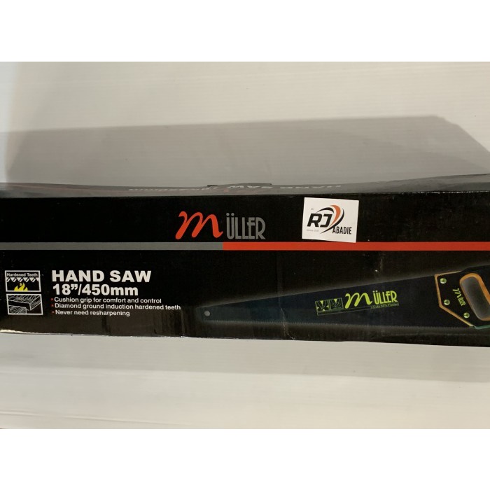 Gergaji / Graji Gorok 3 Asah Gagang Kayu + Karet Fiber Muller 18&quot; inch