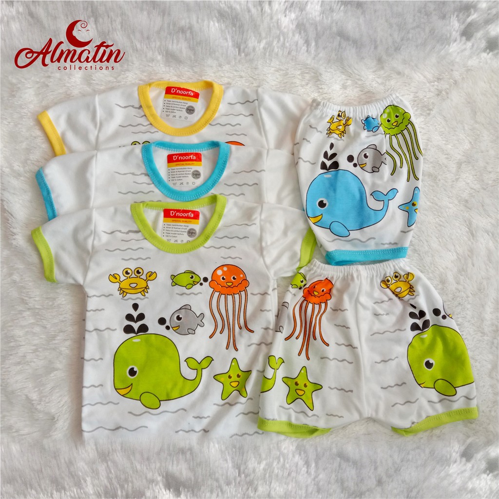 Setelan Baju Anak / Pakaian Baju Bayi Terbaru / Baju Bayi Karakter Dapat 3 Stel